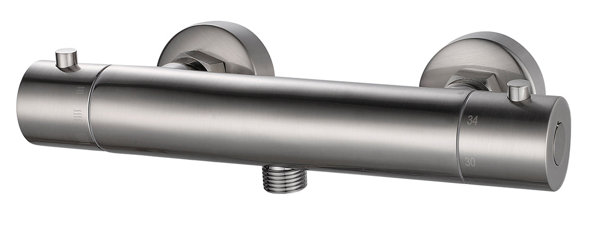 Eaurio thermostatische douchemengkraan 15 cm geborsteld staal