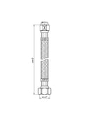 Eaucaral flexibele slang m15 x 1/2'' voor badrand handdoucheset