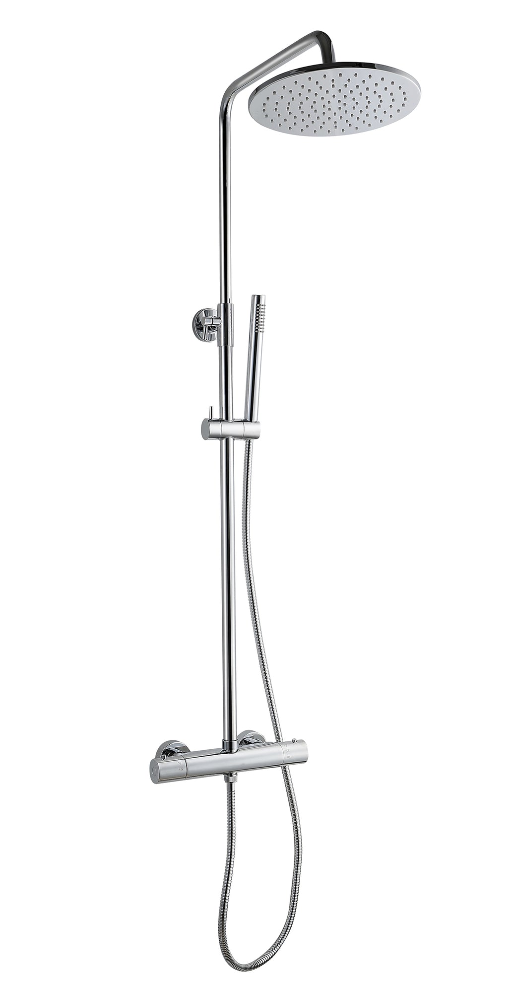 Eaucaral thermostatische regendoucheset opbouw chroom