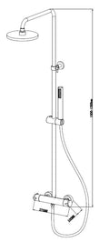 Eaucaralda eco thermostatische regendoucheset opbouw chroom