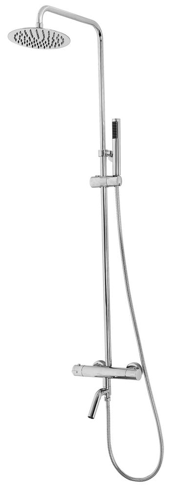 Eaucaralda eco thermostatische badmengkraan met regendoucheset opbouw chroom