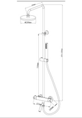 Eaucaralda eco thermostatische badmengkraan met regendoucheset opbouw chroom