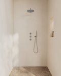 Eaucaral inbouwthermostaat 2 stopkranen compleet met hoofddouche 25 cm en staafhanddouche chroom