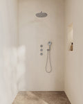 Eaucaral inbouwthermostaat 2 stopkranen compleet met hoofddouche 30 cm en 3 standen handdouche chroom