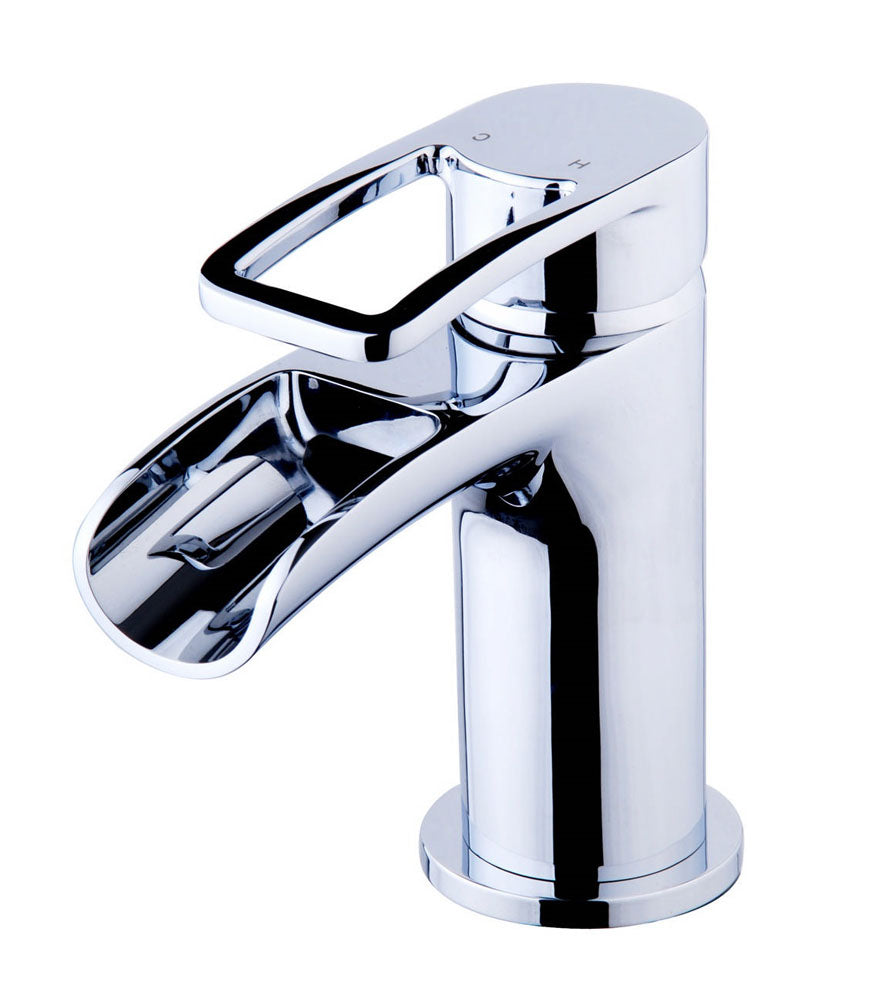 Eaualegra wastafelkraan waterval met clickwaste chroom