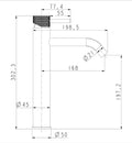 Eauribbd xl wastafelkraan hoog met coldstart gunmetal pvd