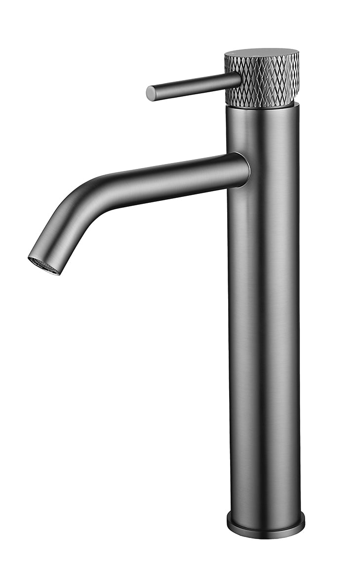 Eauribbd xl wastafelkraan hoog met coldstart gunmetal pvd