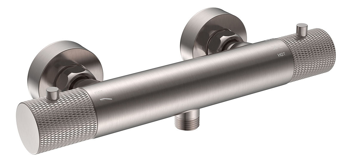 Eauribbd thermostatische douchemengkraan hartafstand 15 cm geborsteld staal pvd