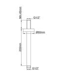 Eauunimatch douchearm met plafondbevestiging 20 cm geborsteld messing pvd