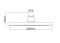 Eauunimatch hoofddouche rond 20 x 1,2 cm geborsteld messing pvd
