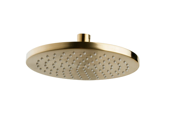Eauunimatch hoofddouche rond 20 x 1,2 cm geborsteld messing pvd