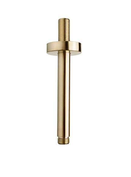 Eauunimatch douchearm met plafondbevestiging 15 cm geborsteld messing pvd