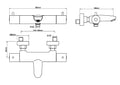 Eaucaral thermostatische badmengkraan geborsteld messing pvd