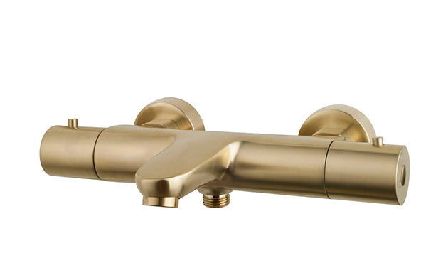 Eaucaral thermostatische badmengkraan geborsteld messing pvd