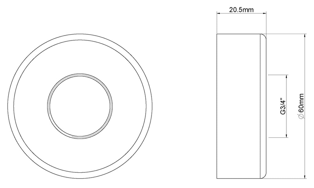 Eaucaral/cool touch rozet thermostatische badmengkraan geborsteld messing pvd