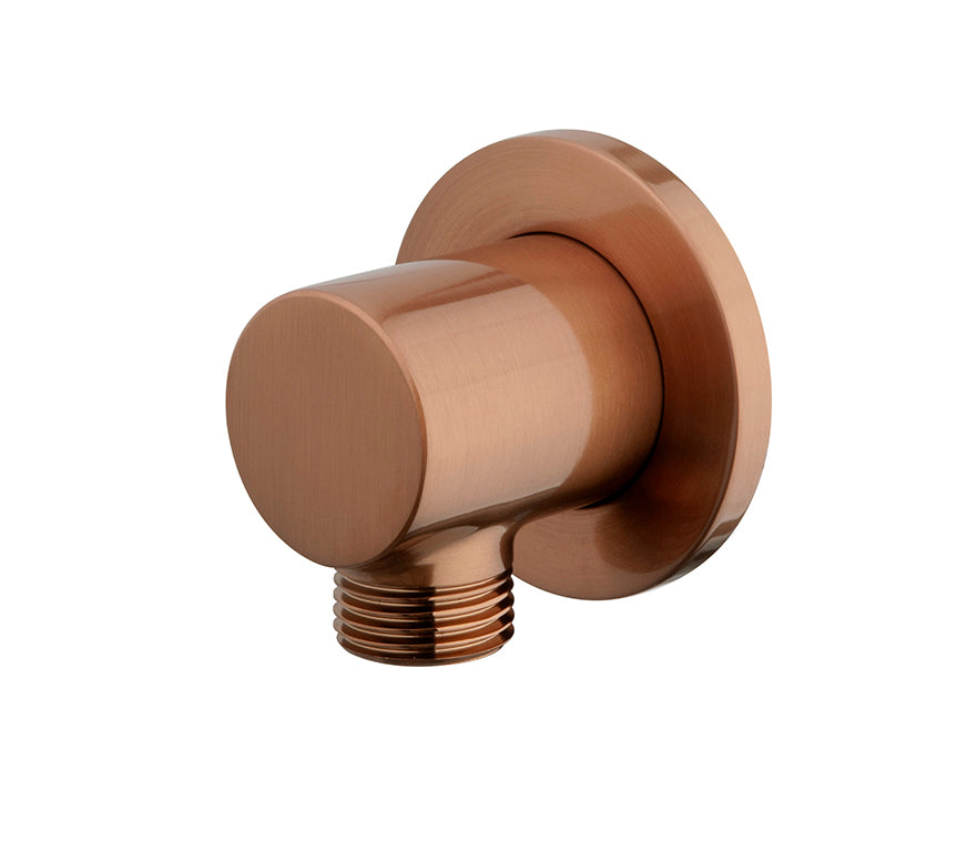 Eauunimatch wandaansluitbocht rond 1/2" geborsteld brons koper pvd