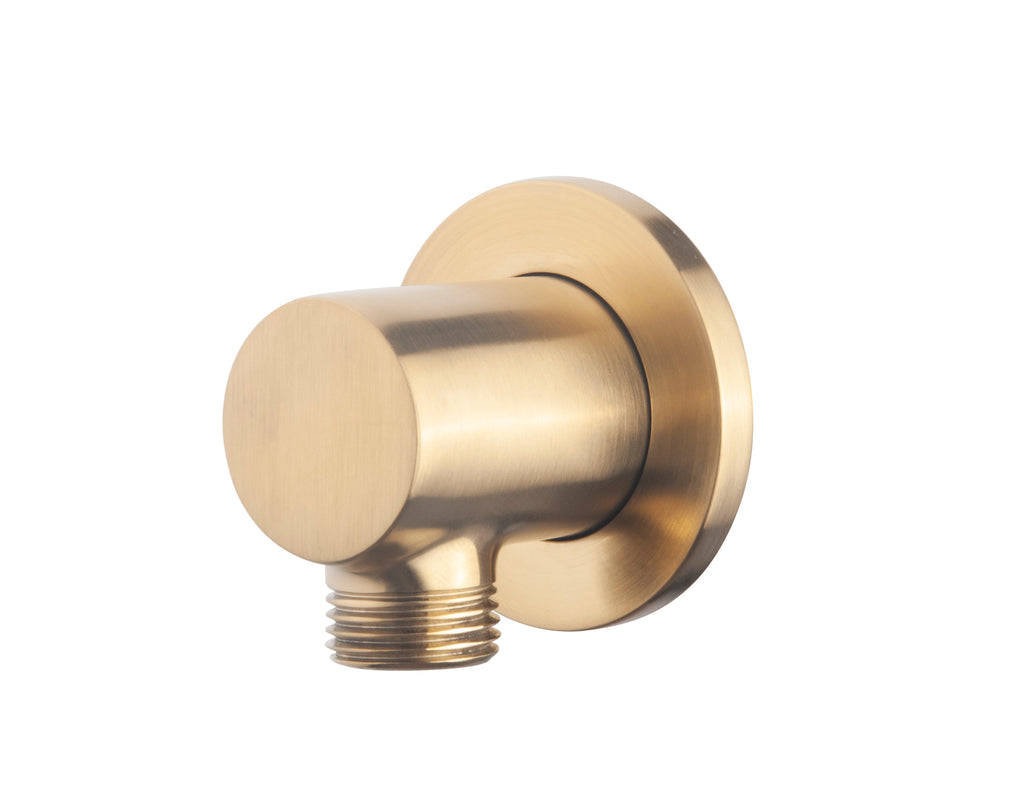 Eauunimatch wandaansluitbocht rond 1/2" geborsteld messing pvd