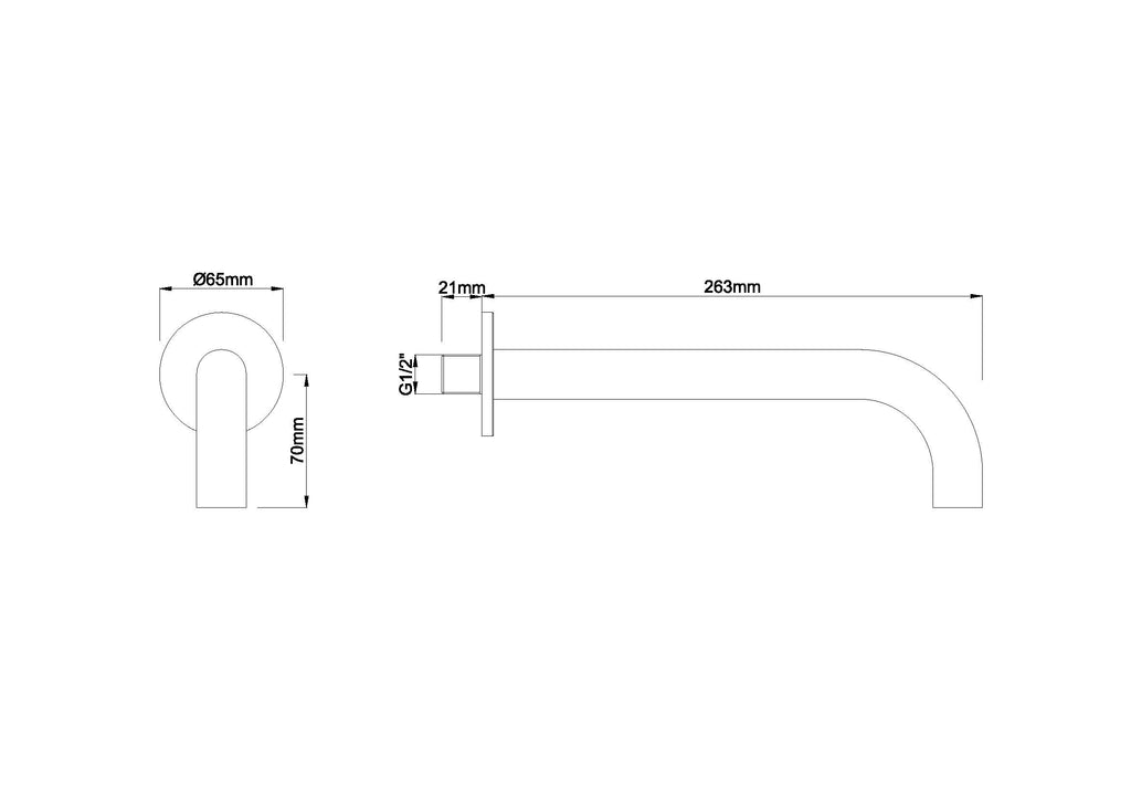 Eaucaral baduitloop rond 25 cm 1/2'' geborsteld messing pvd