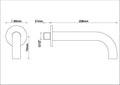 Eaucaral baduitloop rond 20 cm 1/2'' geborsteld messing pvd