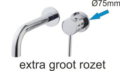 Eaucaral rozet kraangedeelte eenhendel wastafelkraan 75mm chroom