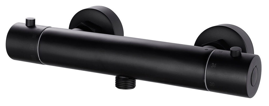 Eaurio thermostatische douchemengkraan 15 cm mat zwart