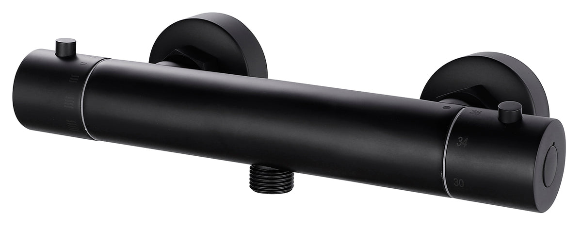 Eaurio thermostatische douchemengkraan 15 cm mat zwart