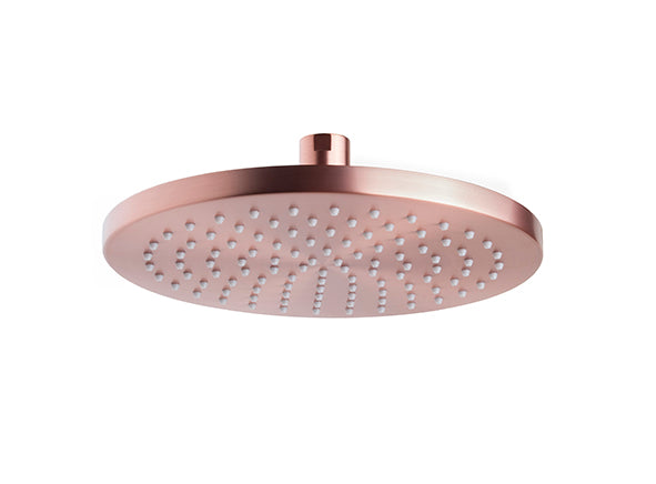 Eauunimatch hoofddouche rond 20 x 1,2 cm geborsteld koper