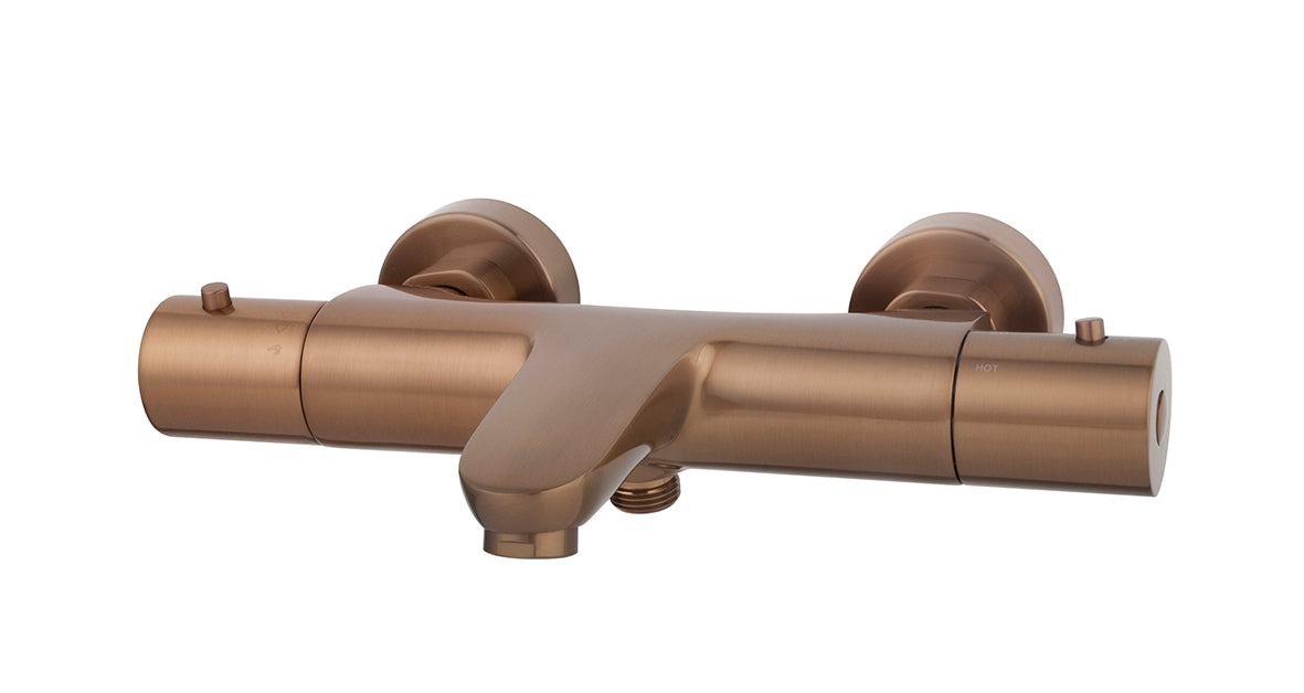Eaucaral thermostatische badmengkraan geborsteld brons koper pvd