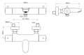 Eaucaral thermostatische badmengkraan geborsteld brons koper pvd