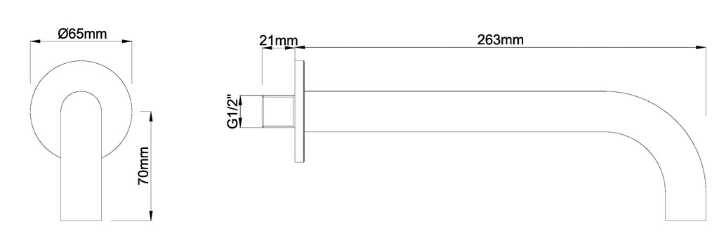 Eaucaral baduitloop rond 25 cm 1/2'' geborsteld brons koper pvd