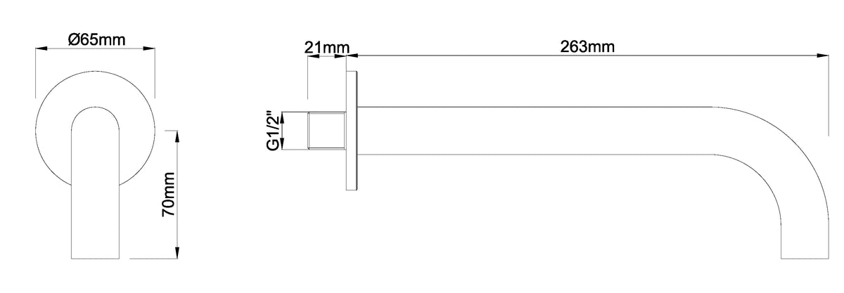 Eaucaral baduitloop rond 25 cm 1/2'' geborsteld brons koper pvd