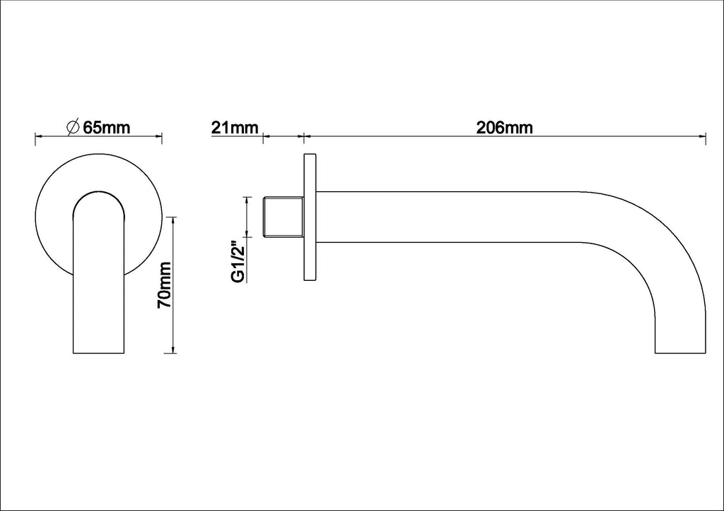 Eaucaral baduitloop rond 20 cm 1/2'' geborsteld koper