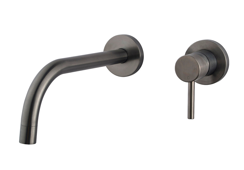 Eaucaral slim afbouwdeel eenhendel wastafelkraan met coldstart gunmetal pvd