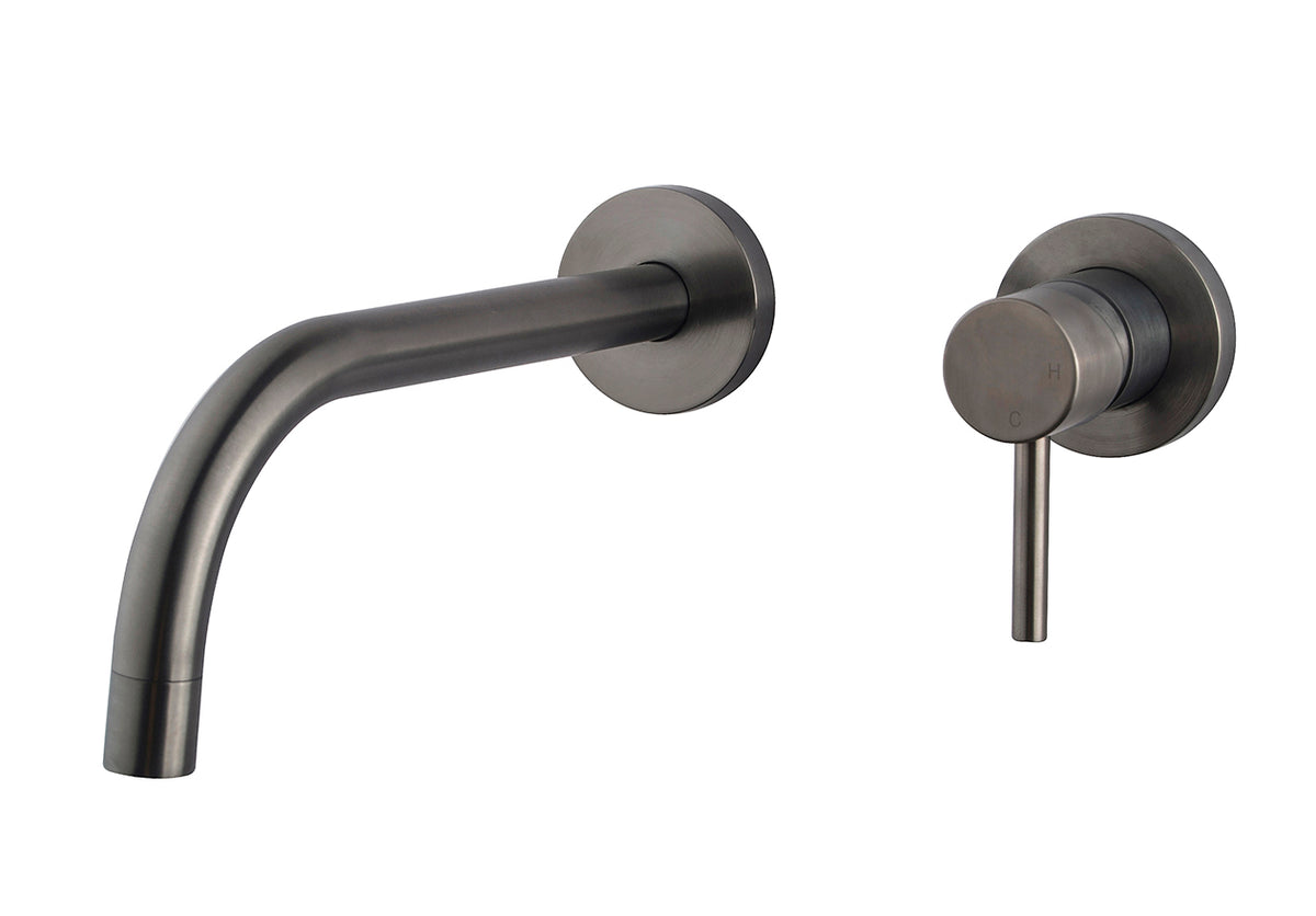 Eaucaral slim afbouwdeel eenhendel wastafelkraan met coldstart gunmetal pvd