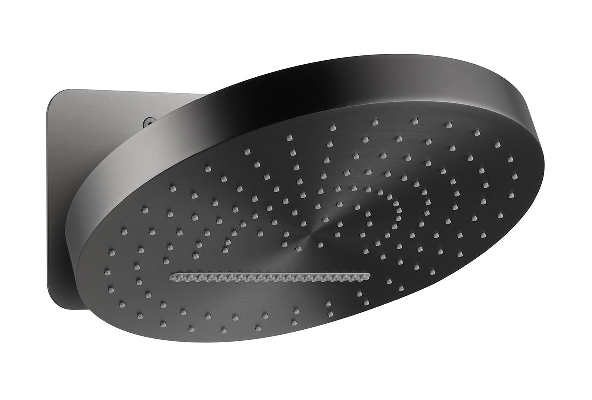 EauuniMatch Pluuto hoofddouche rond 2 standen met muurbevestiging gunmetal