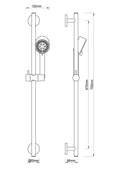 Eauunimatch cadans glijstangset compleet met handdouche 3 standen ø 8 cm gunmetal pvd