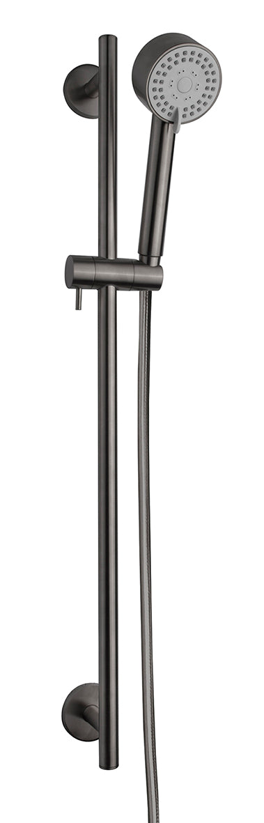 Eauunimatch cadans glijstangset compleet met handdouche 3 standen ø 8 cm gunmetal pvd