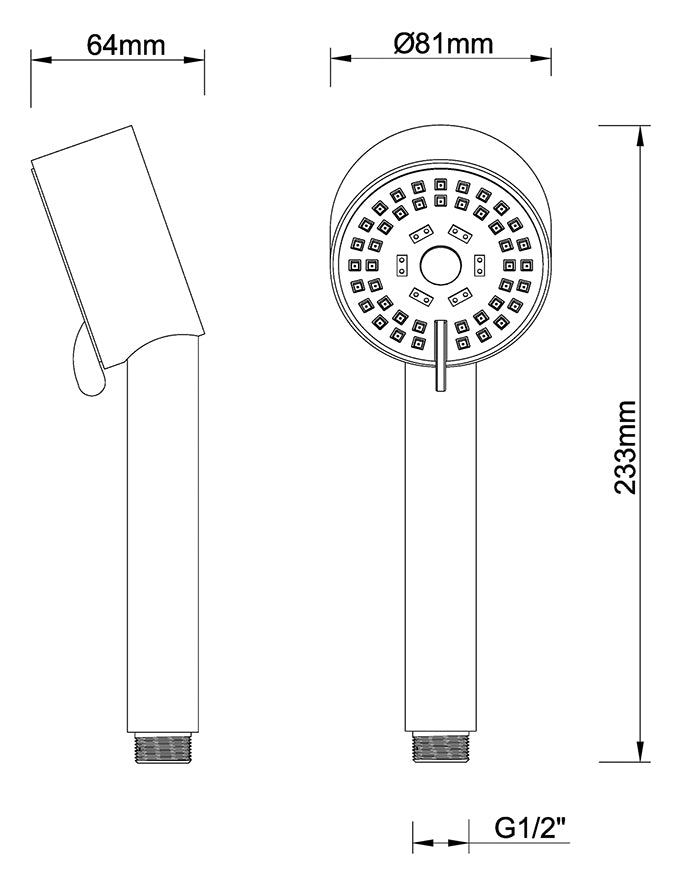 Eauunimatch cadans handdouche 3 standen ø 8 cm gunmetal pvd
