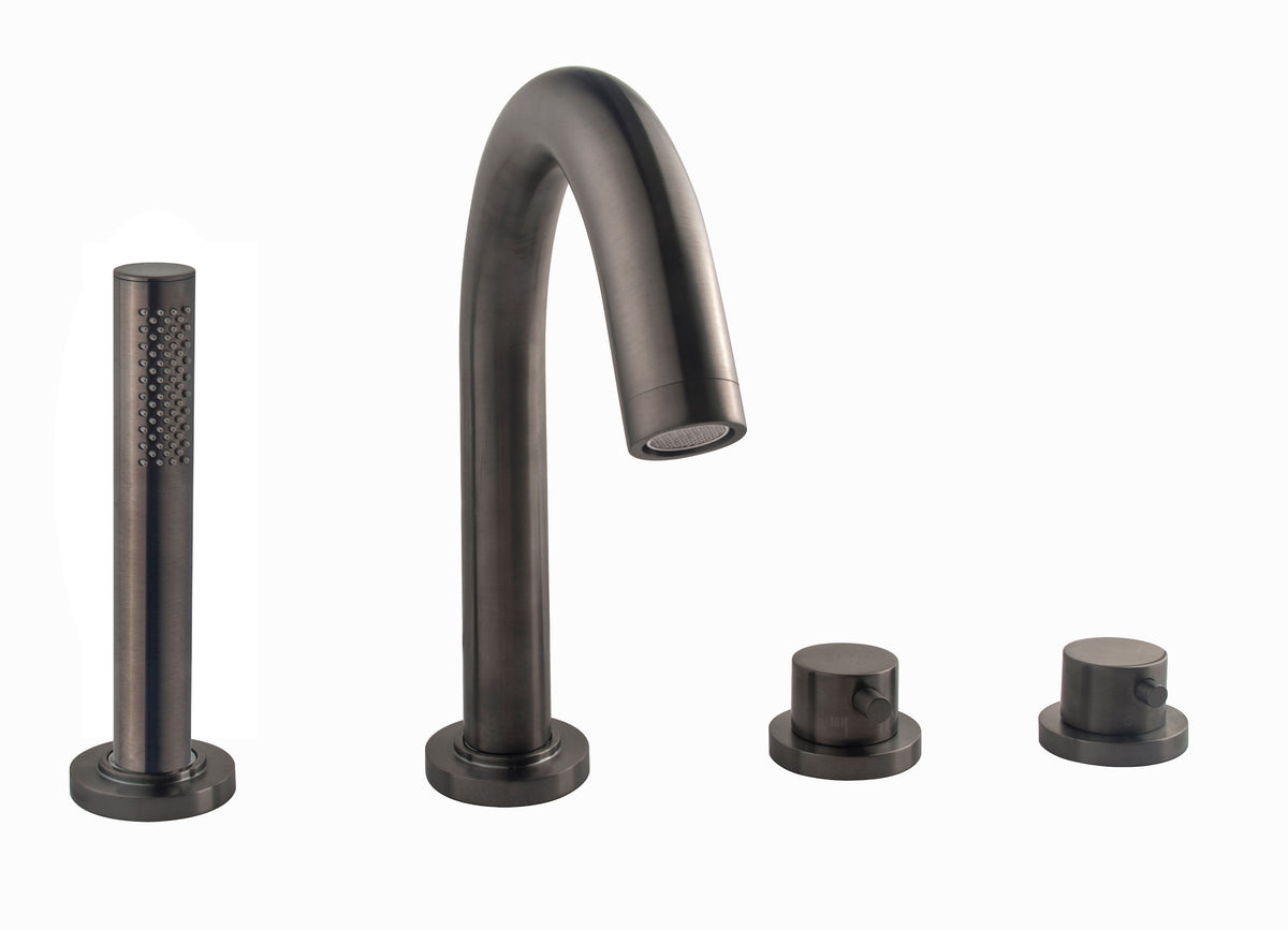Eaucaral afbouwdeel badrandthermostaat 4-gats gunmetal pvd