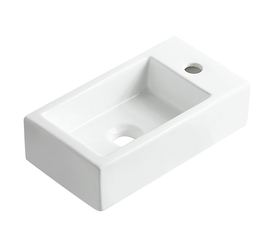 Eaurhea m fontein rechts 40 x 22 x 11 cm keramiek glans wit