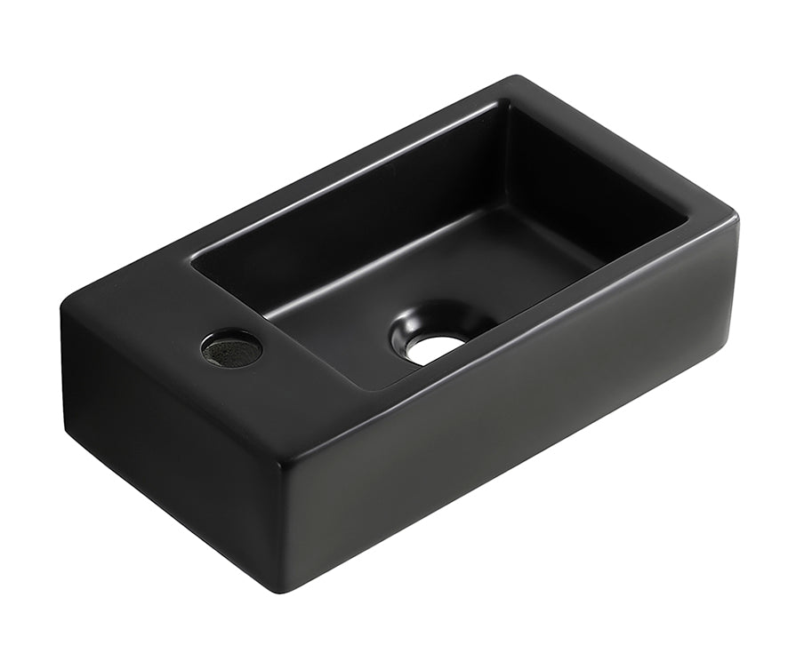 Eaurhea m fontein links 40 x 22 x 11 cm keramiek mat zwart