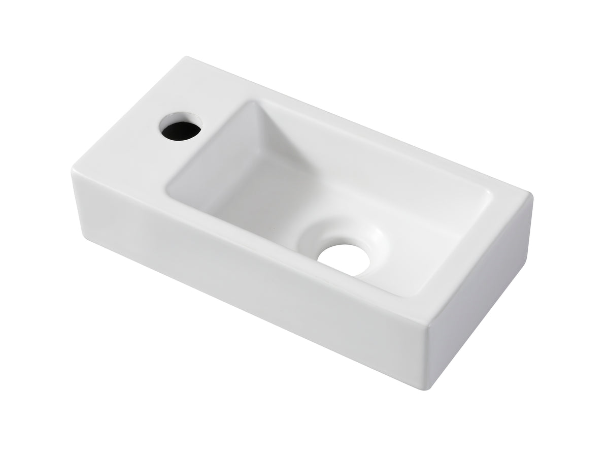 Eaurhea s mini fontein links 36,5 x 18 x 9 cm keramiek mat wit