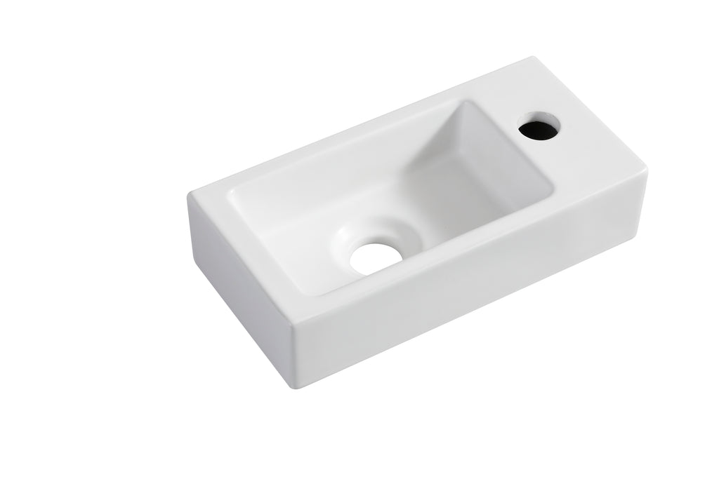 Eaurhea s mini fontein rechts 36,5 x 18 x 9 cm keramiek mat wit