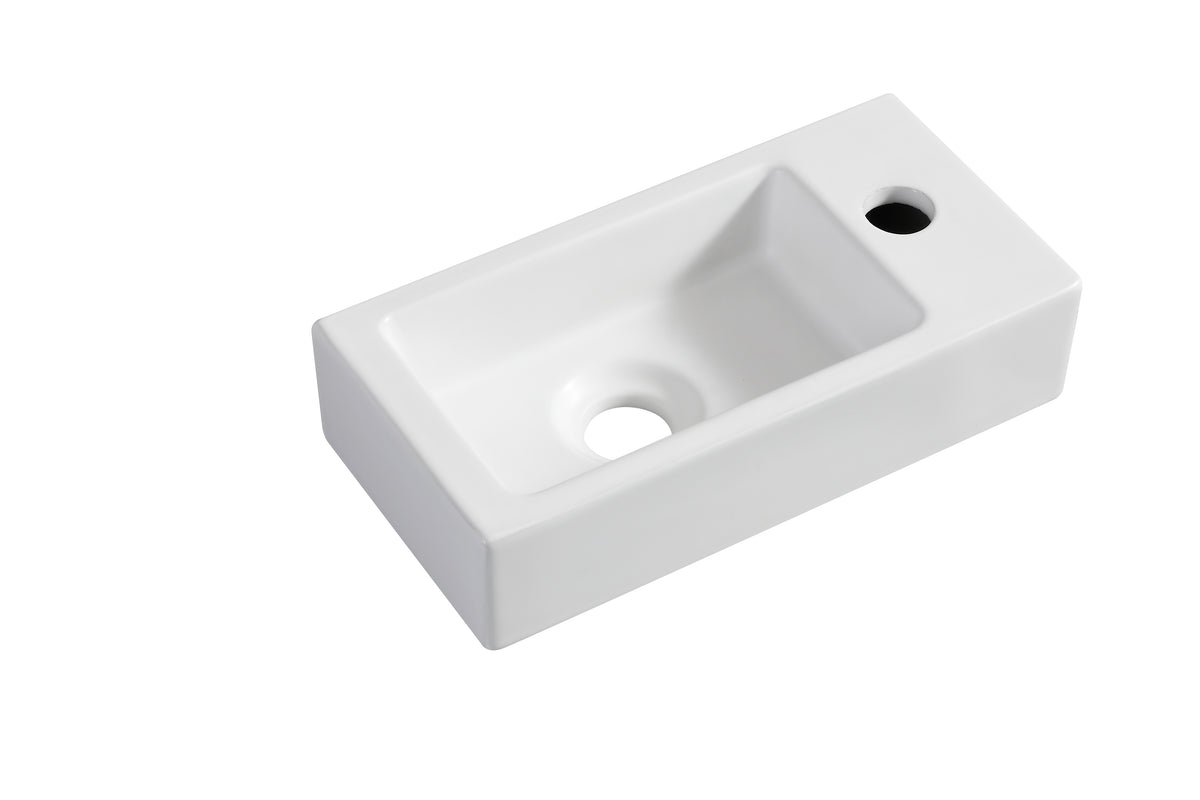 Eaurhea s mini fontein rechts 36,5 x 18 x 9 cm keramiek mat wit