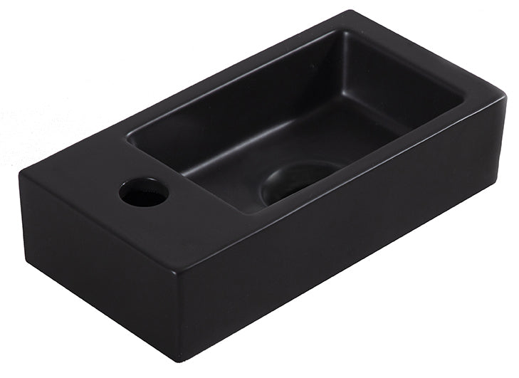 Eaurhea s mini fontein links 36,5 x 18 x 9 cm keramiek mat zwart