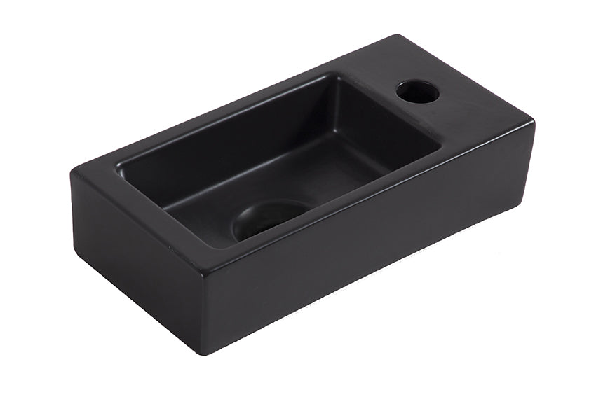 Eaurhea s mini fontein rechts 36,5 x 18 x 9 cm keramiek mat zwart