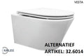 Eauvesta wandcloset rimless met flatline toiletzitting softclose en quick release glans wit