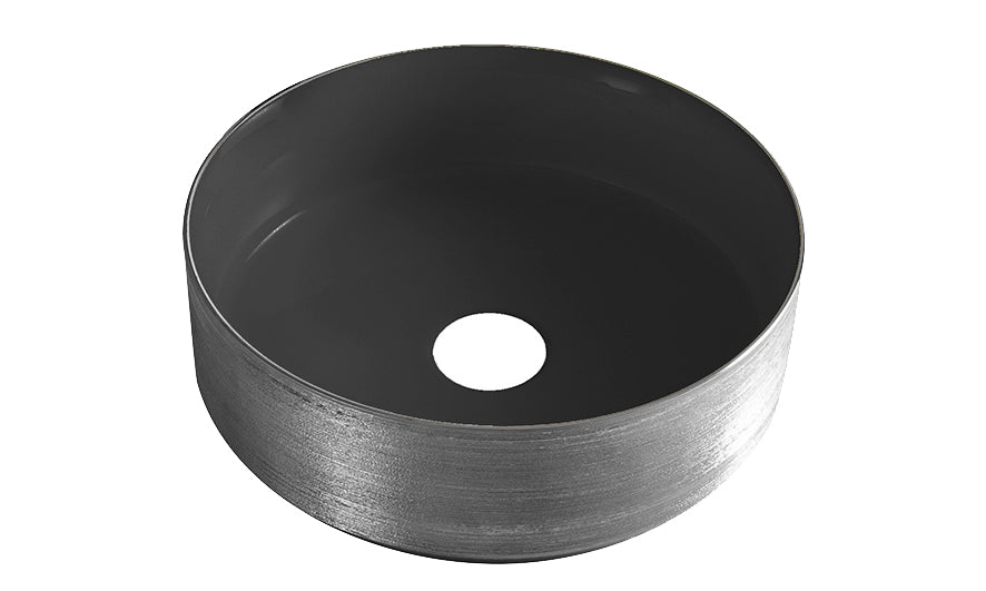 Eaumondri waskom rond 36 x 36 x 12 cm mat zwart/gunmetal