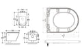Eauvesta wandcloset rimless met bidetkraan koud water met vesta toiletzitting mat zwart