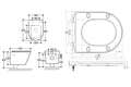 Eauvesta wandcloset rimless met bidetkraan koud water met flatline toiletzitting mat wit